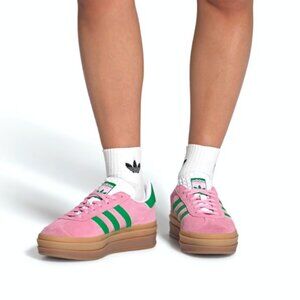Adidas Originals Gazelle Bold in True Pink / Green / Cloud White